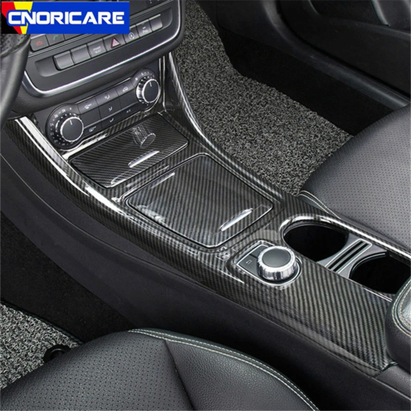 Center Console Air Condition Outlet Frame Decoration Carbon Fiber Style For Mercedes Benz CLA C117 GLA X156 Storage Box Decals