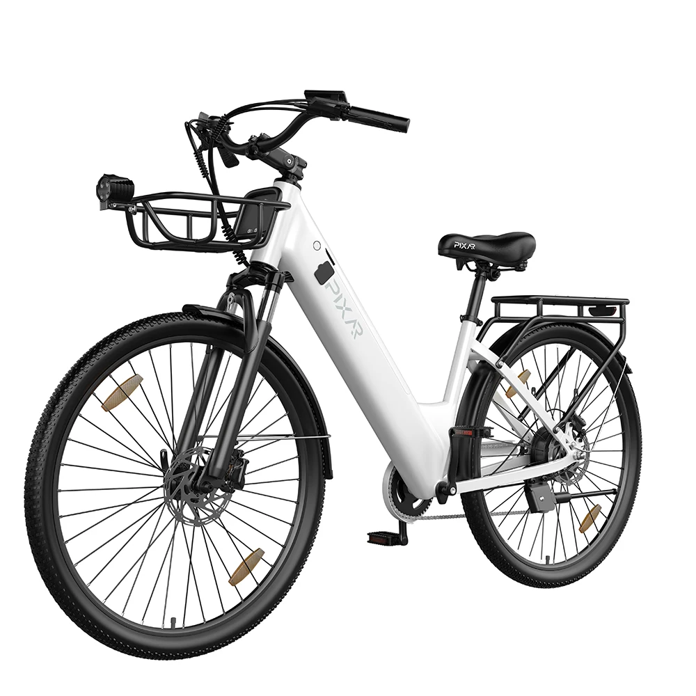Pixar C1 Pro City Commuter Elektrofahrrad für Erwachsene 36V 18Ah Herausnehmbarer Akku 100km Reichweite 250W Motor Hydraulische Bremsen Smart LCD-Display
