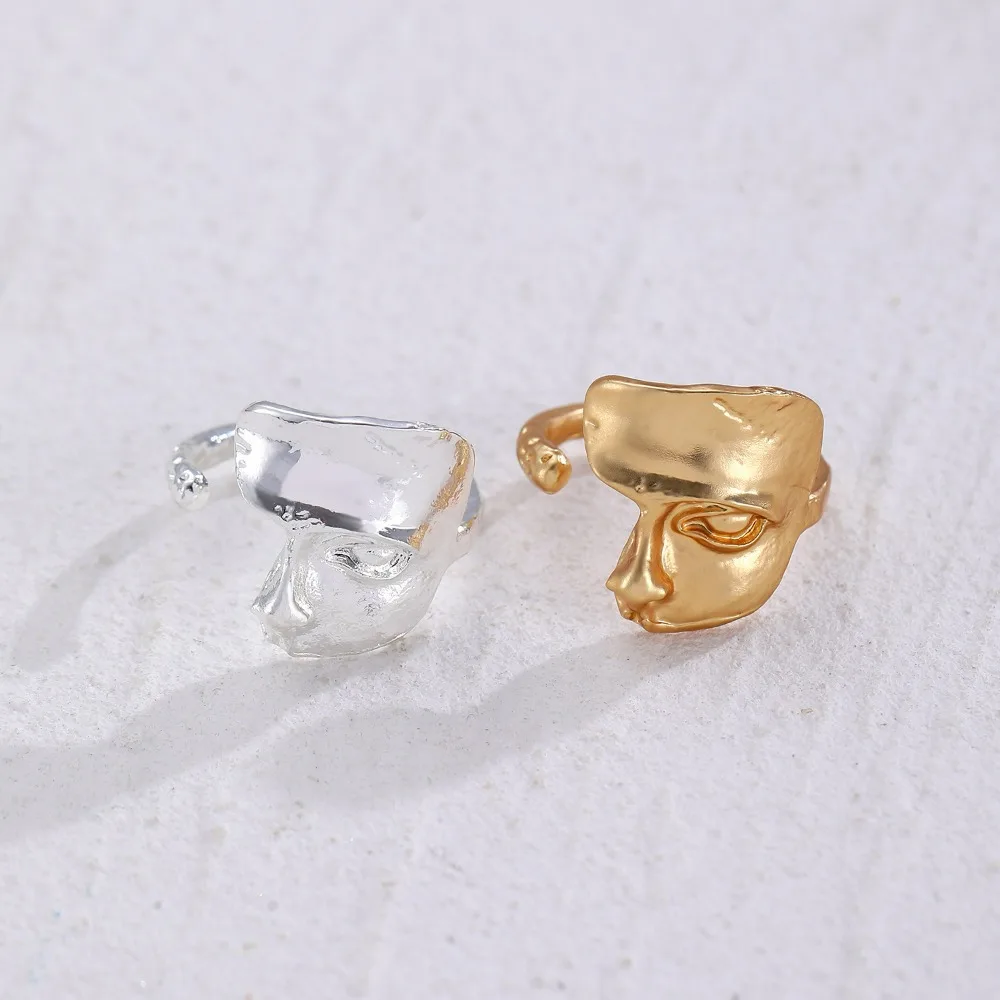 الرجعية نصف الوجه فينوس الدائري لكل من الرجال النساء الأساطير اليونانية خمر الشرير القوطية الفن حلقة مفتوحة هدايا مجوهرات الأزياء