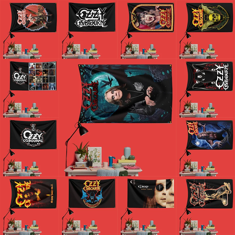 

Ozzy Osbourne Inspired Rock Music Flag 3x5 FT 90x150cm Polyester Decorative Banner Tapestry For Music Fans Bedroom Wall Decorati