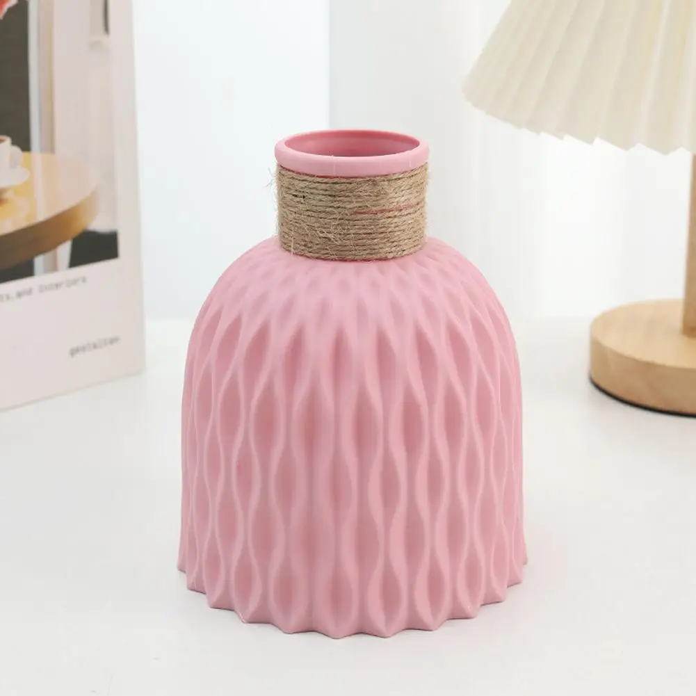 Nordic New Flower Vase Home Decor Plastic Vases Imitation Ceramic Unbreakable Flower Basket For Wedding Modern Room Home Decor