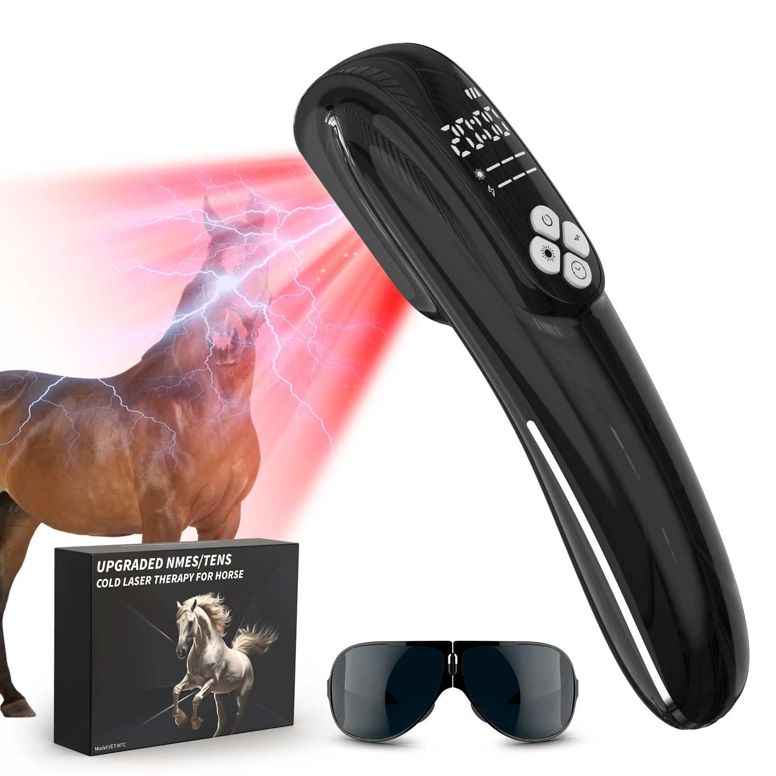 

Cold Laser Therapy Device for Horse 4x808NM LLLT&TENS for Arthritis Pain Relief Electrical Stimulation for Tendon Recover