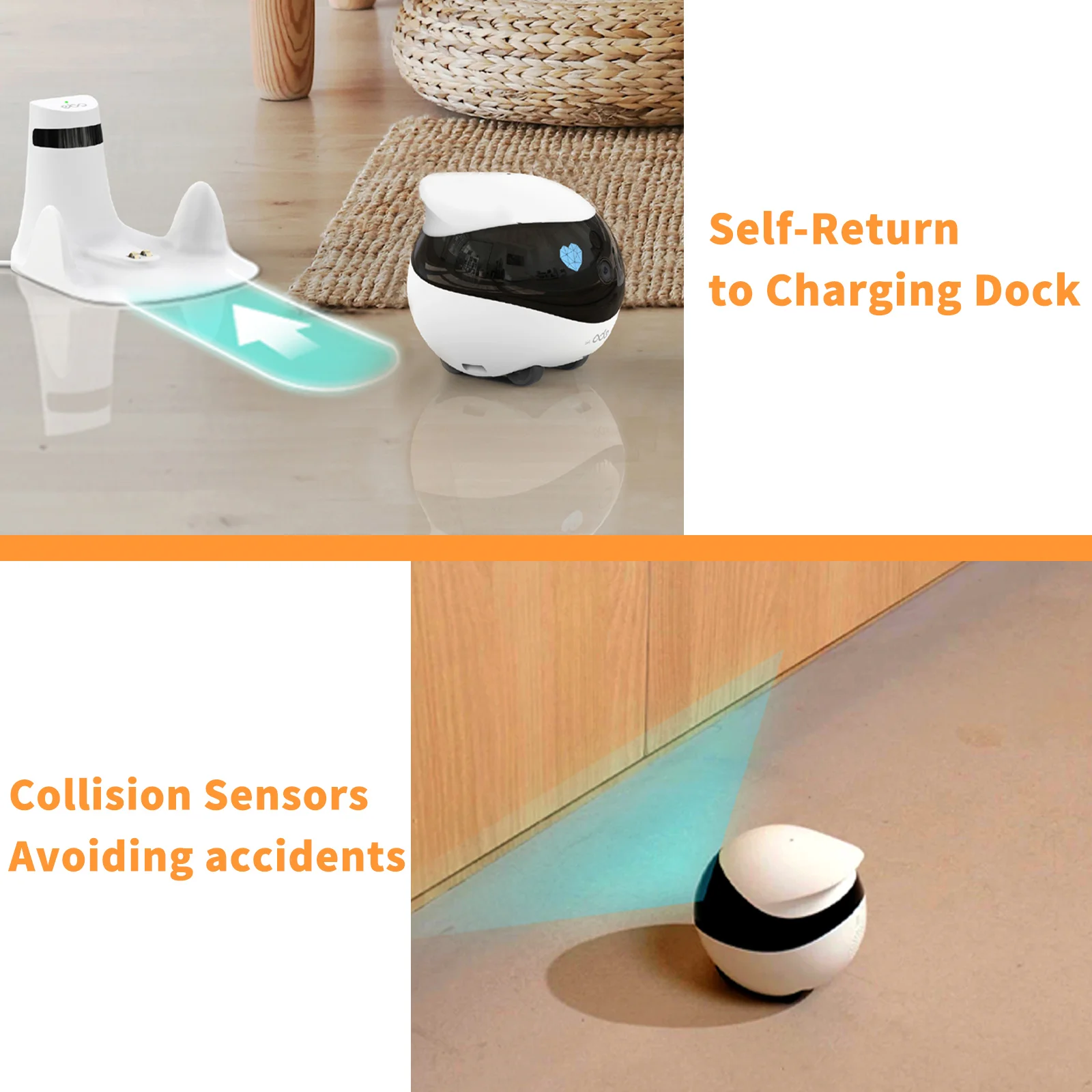 1080P HD Wireless Security Self-Charging Moving Pet Companion Robot für Katze