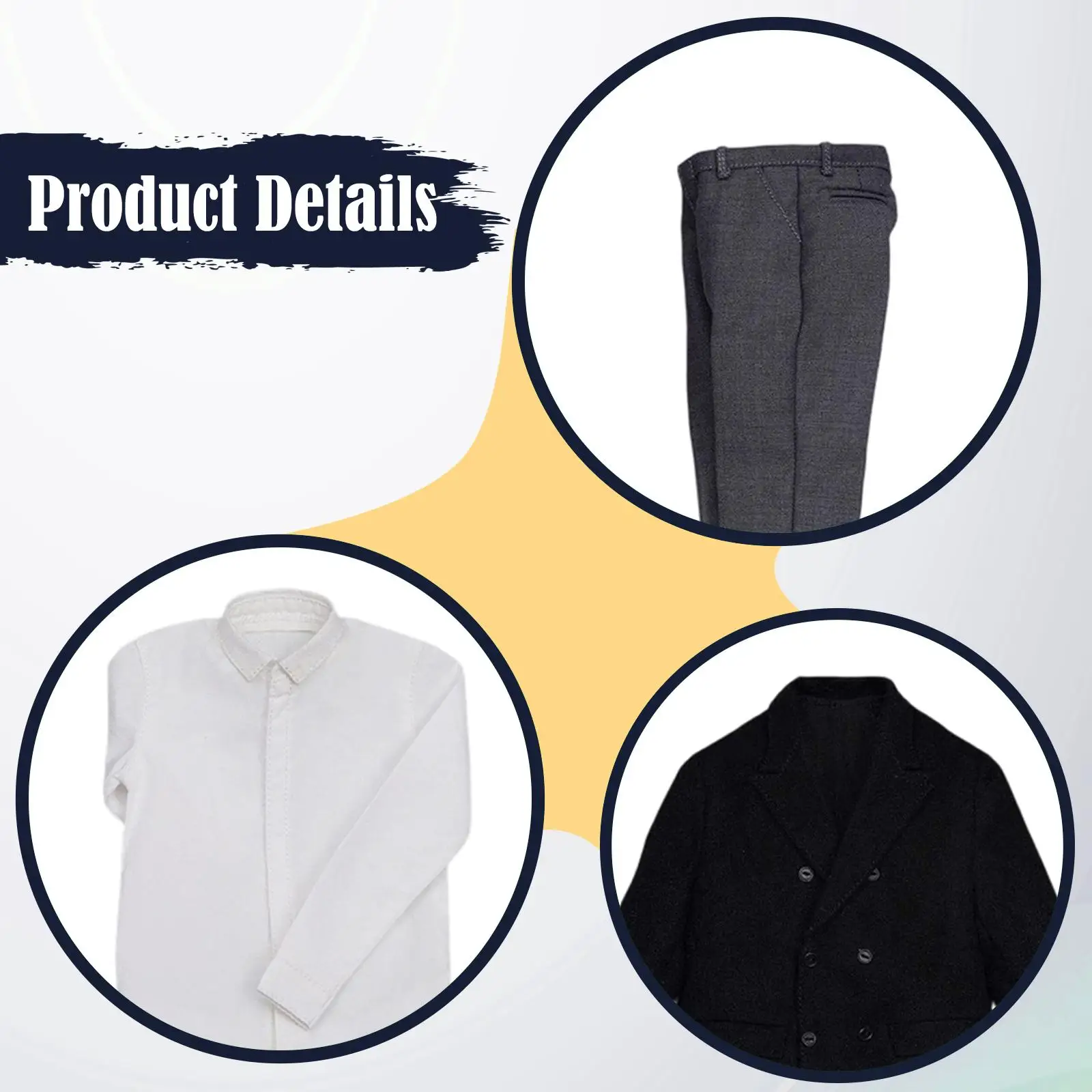 

1/6 Scale Male Doll Clothes, Sweater, Black Tie Accessories Model, Long Sleeve Shirt, 12 inch Action Figure Clothing Outfit