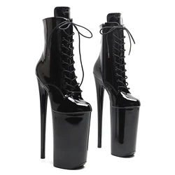 Leecabe Sapatos De Festa De Plataforma De Salto Alto, Sexy Bota De Dança Pole, Patente PU Superior, Exótico, Salto Stripper, 26cm, 10 Polegadas