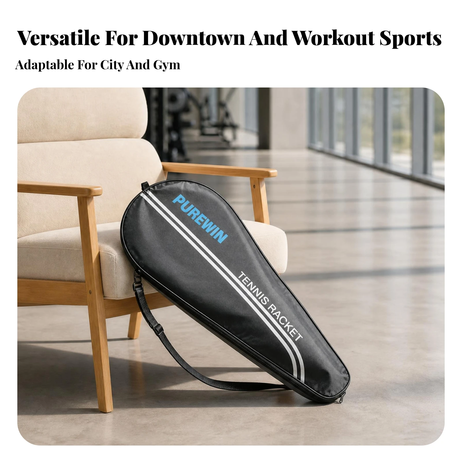 Adult Tennis Racket Bag Sports Gear Storage Teardrop Racket Case Large Pocket Tennis Racquet Bag Sturdy Nylon Thickened Cloth