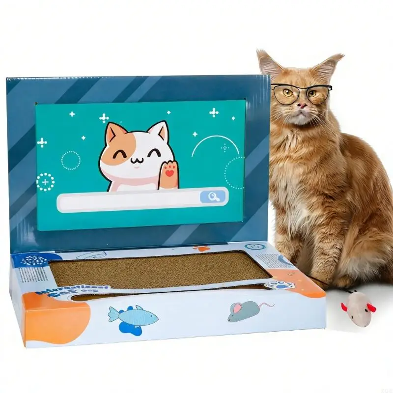 Funny Notebook Cats Scratcher Interactively Computer Styles Cats Scratching Pad for Kittens And Cats KXRE