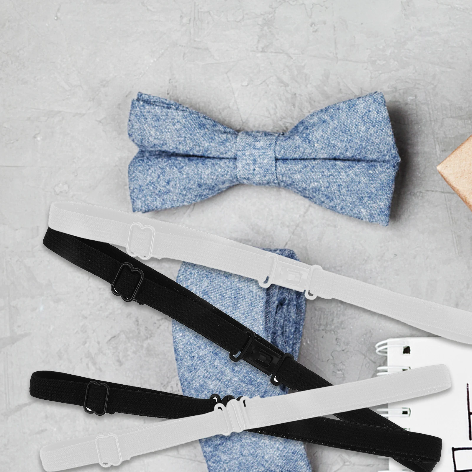 

20 Pcs Tie Extensions Adjustable Bow Holder Strap Stretchable Polyester Elastic Neckwear Fashion Versatile Fitting