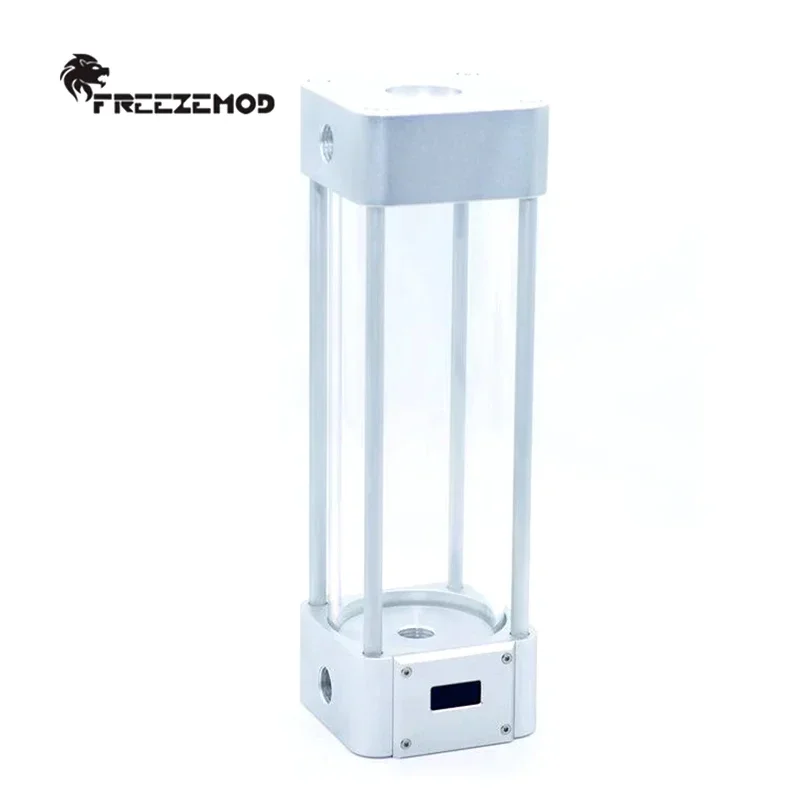 FREEZEMOD Computer Watercooling  Square Reservoir Glass+Aluminum + LCD Temperature Display,165mm-265mm Black/Silver BL-WDX