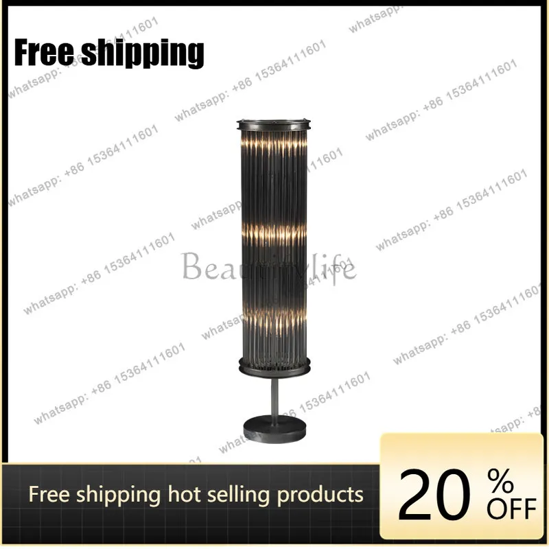 YJ villa American modern industrial style living room light luxury short decorative glass floor ornament can shine