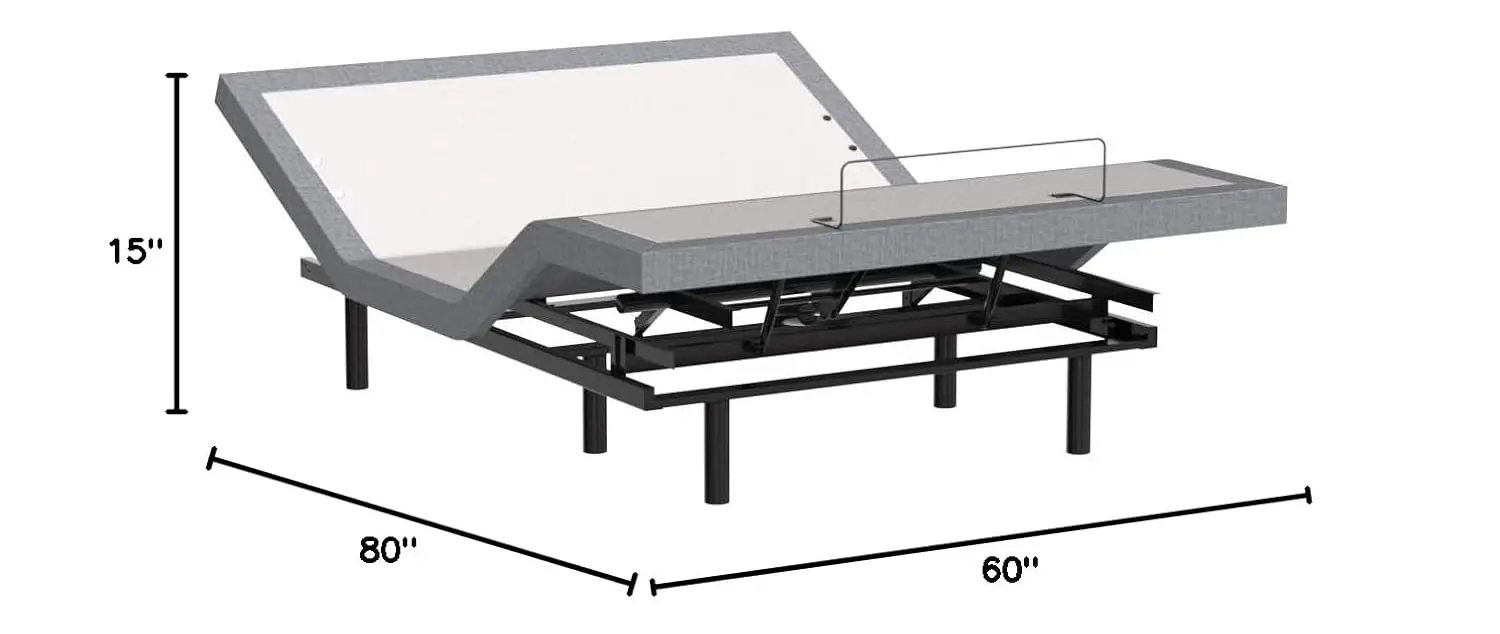 Classic Adjustable Bed Base with Head & Foot Lift Massage Under-Bed Lights USB Memory Zero Gravity Queen, Customized
