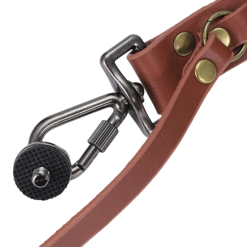 Genuine leather Camera Strap Adjustable length Double shoulder design Shoulder Sling Quick shoot style Brown color