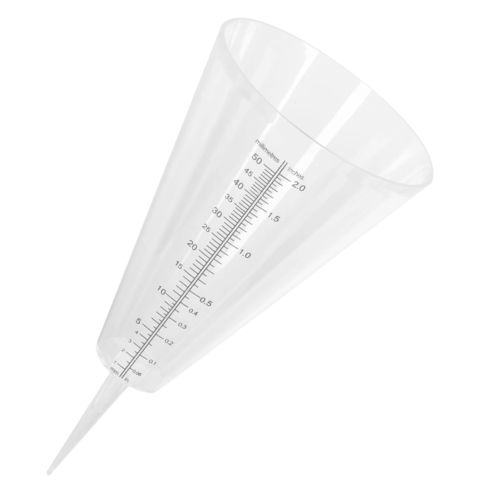 1pc 雨量計透明な円錐形のプラスチック製屋外芝生測定スパイクベース庭の気候研究用