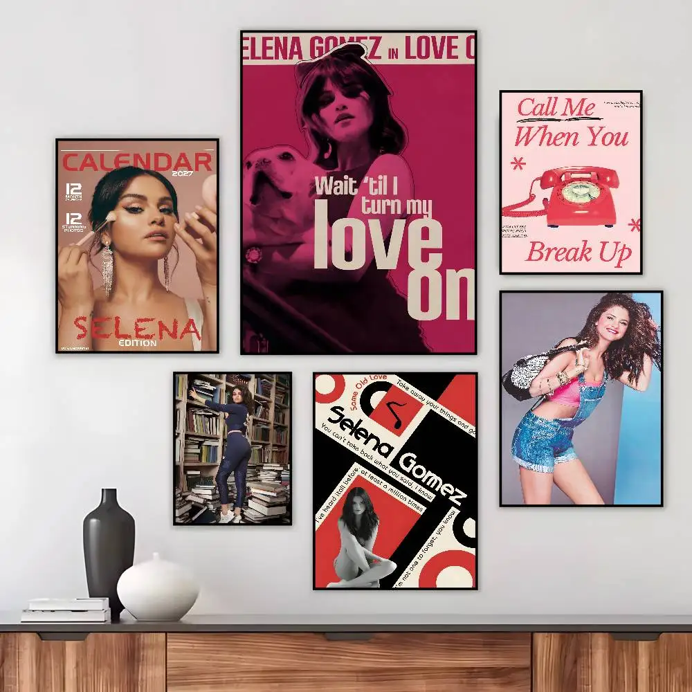 music S-Selena Gomez SINGER Poster Art canvas HD aesthetic Printing Paper Wall Art for Living Room Bar fashion Home Decor