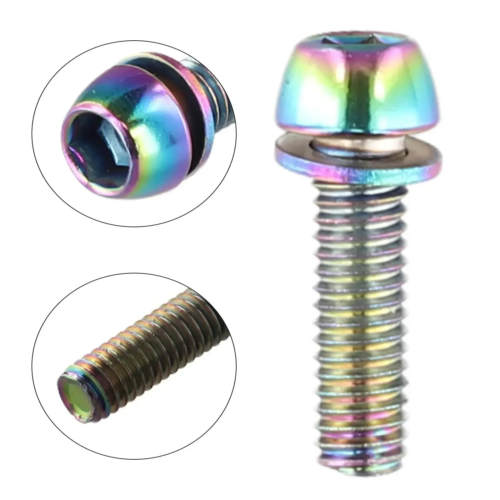 4Pcs M5 M6ร20mm Bicycle Handlebar Screw Colorful Steel MTB Bike Handle Bar Stem Riser Screw Bike Bicycle Screw Accessories