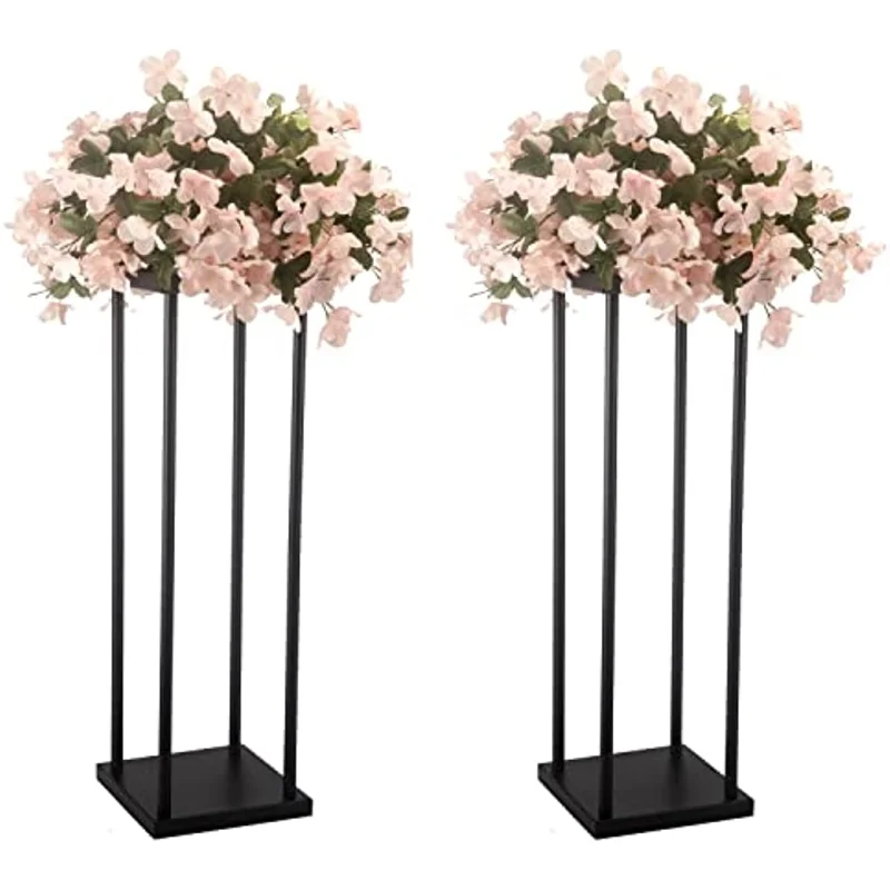 

Matte Black Wedding Decoration Flower Stand Metal Iron Display Rack Floor Vase Column Centerpiece for Event Party Ceremony Decor