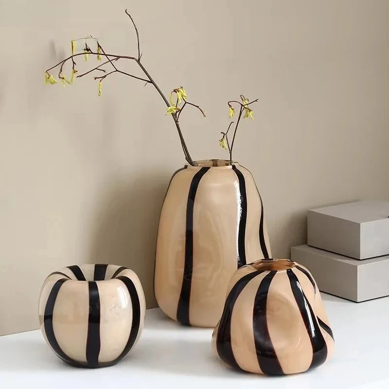 

For European Pumpkin Flower Pots Glass Vase Plant Pots Hydroponics Flower Arrangement Potted Plants Desk Decoration Floral Vases