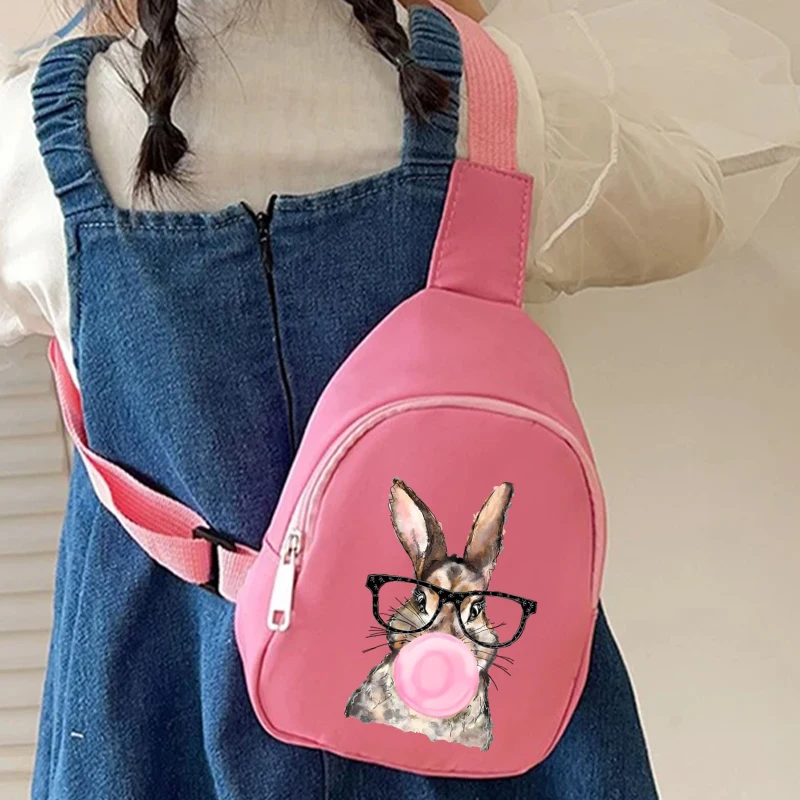 

Fun Easter Bunny Chest Bag Cute Cartoon Rabbit Mini Crossbody Bags Kawaii Animal Kids Shoulder Bag Fashion Girls Messenger Bag