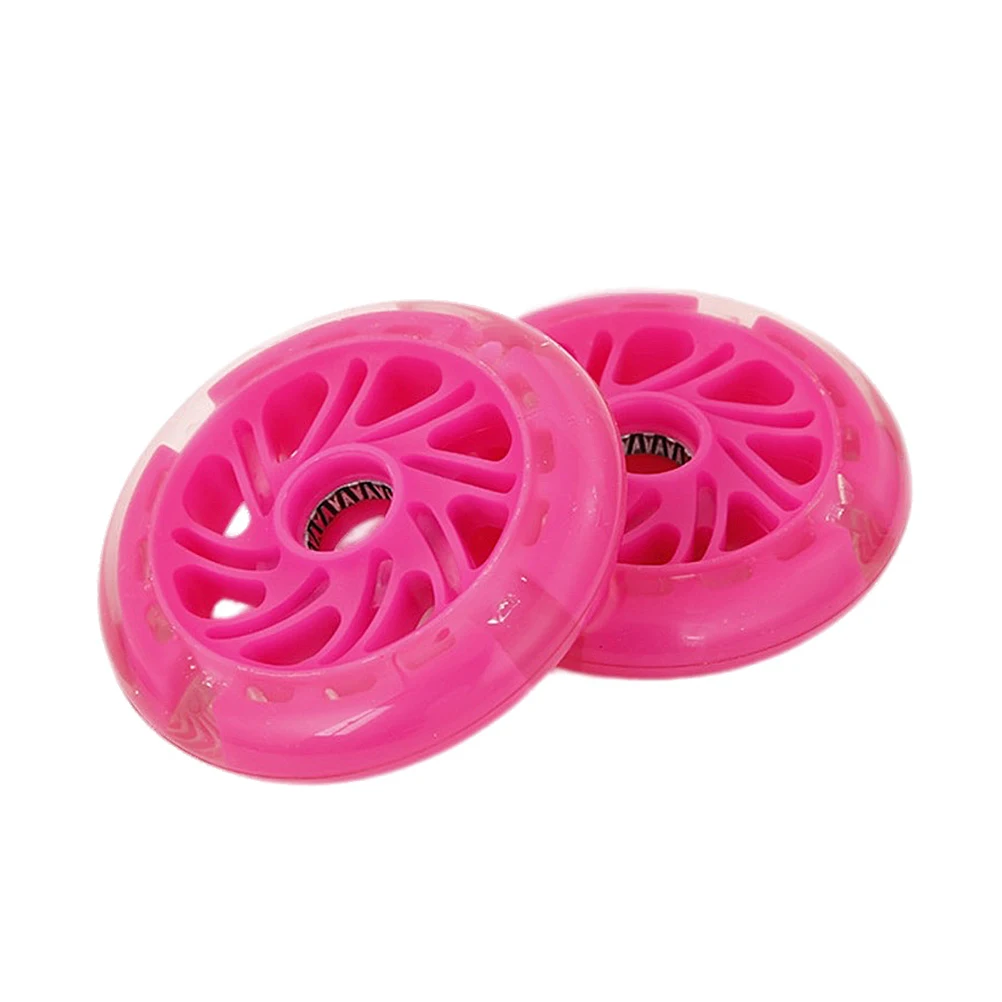 

2pcs Luminous Training For Kids Bike Silent Smooth Auxiliary Wheels Glowing Bike Balance Wheel Replacements Durable Pu Wheels