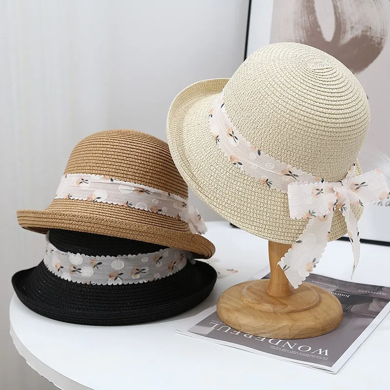 

Летняя складная солнцезащитная шляпа для женщин, дышащая и плетеная.