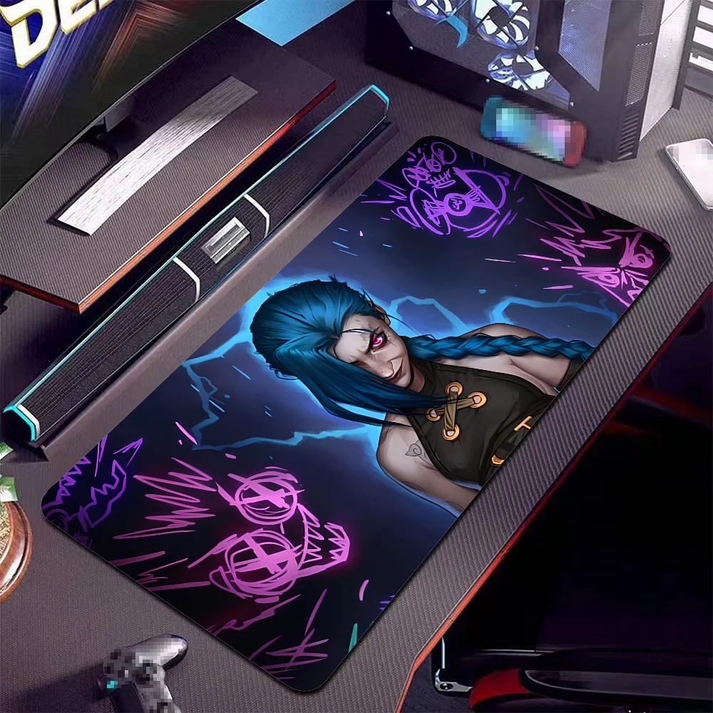 J-Jinx L-LeaGue LeGends Game Mousepad Large Anti-Slip Mouse Pad Stitched Edges Mat Durable Desk Laptop Gaming Keyboard Pad XXL
