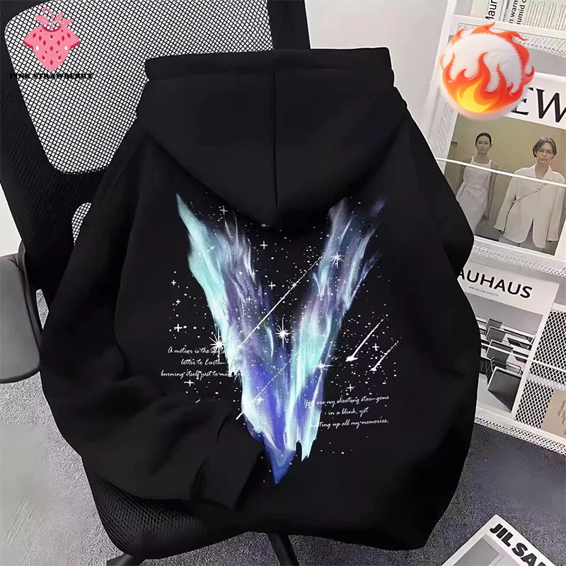 

American Street Plush Hoodie Men Women Autumn Winter 2025 New Cotton Oversize Long sleeves Coat Pullover Y2K Tops Mens clothing