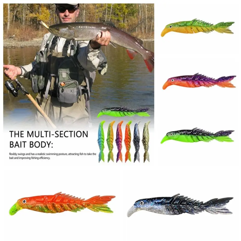 Bony Fish Tail Fish Soft Bait Multi-section 3D Fisheye Soft Fishing Lures Two Color High Hit Rate Double Color Fishing Bait