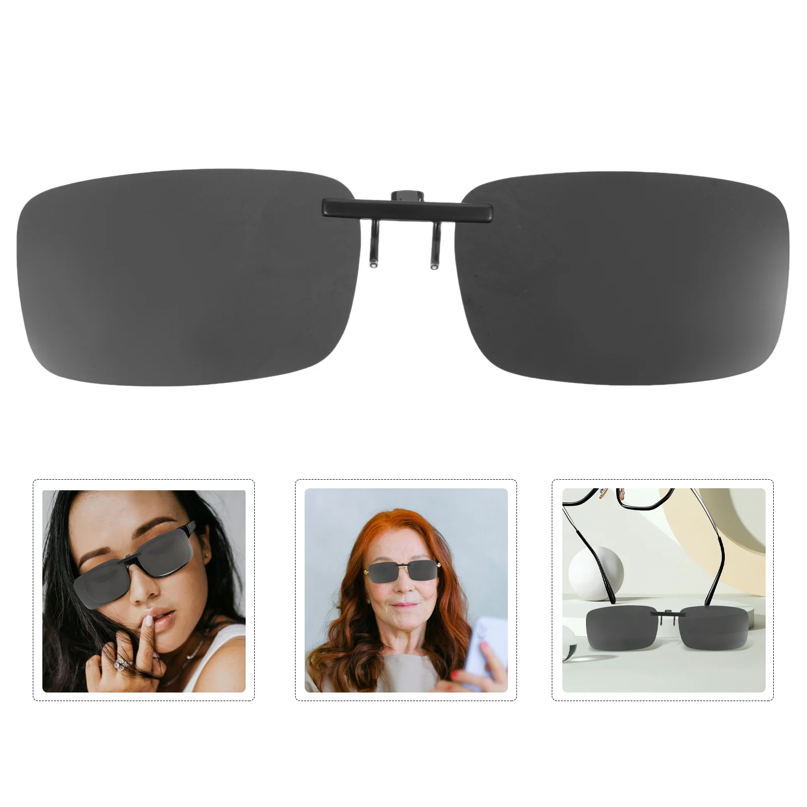 Поляризованные солнцезащитные очки на клипсе, квадратные безрамные гелевые зажимы для очков для мужчин и женщин, вождение на открытом воздухе, рыбалка, солнце