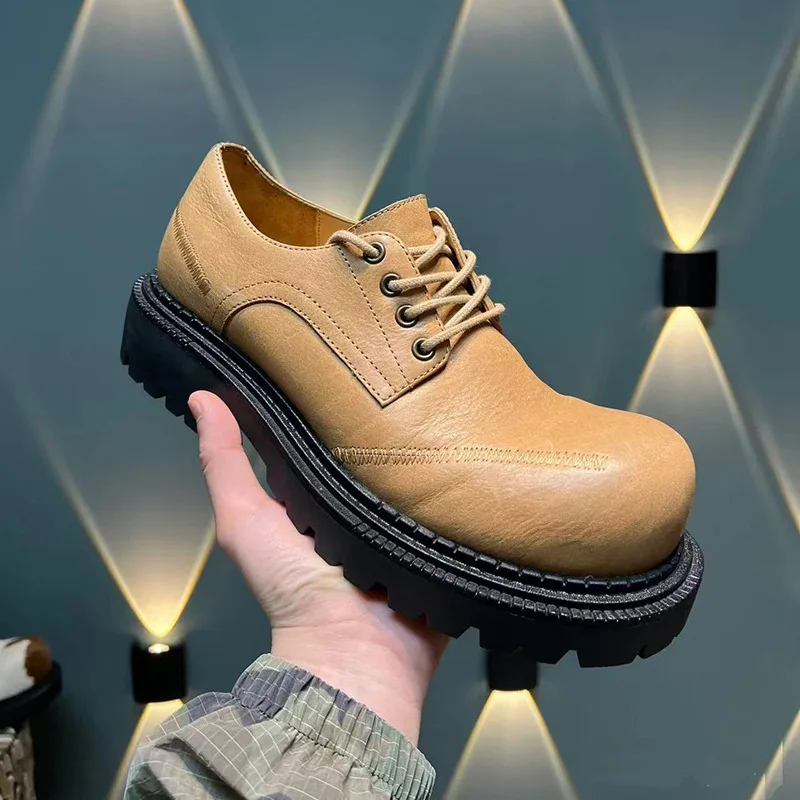 

Мужская и женская повседневная обувь дерби на толстой подошве, деловая обувь, удобная обувь унисекс, противоскользящие уличные туфли-оксфорды