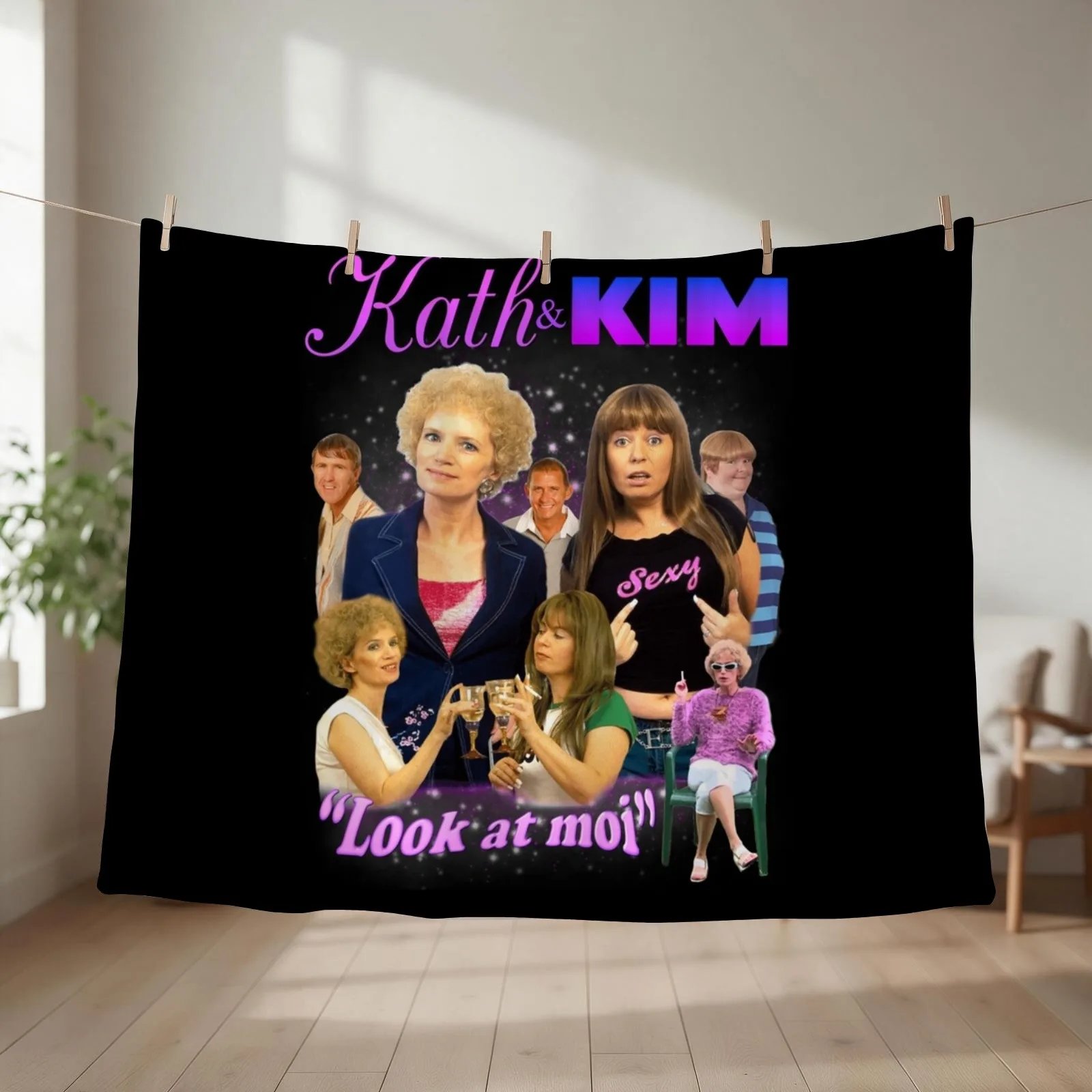 KATH AND KIM BOOTLEG Classic . Throw Blanket couch cozy soft plush fuzzy picnic outdoor blanket
