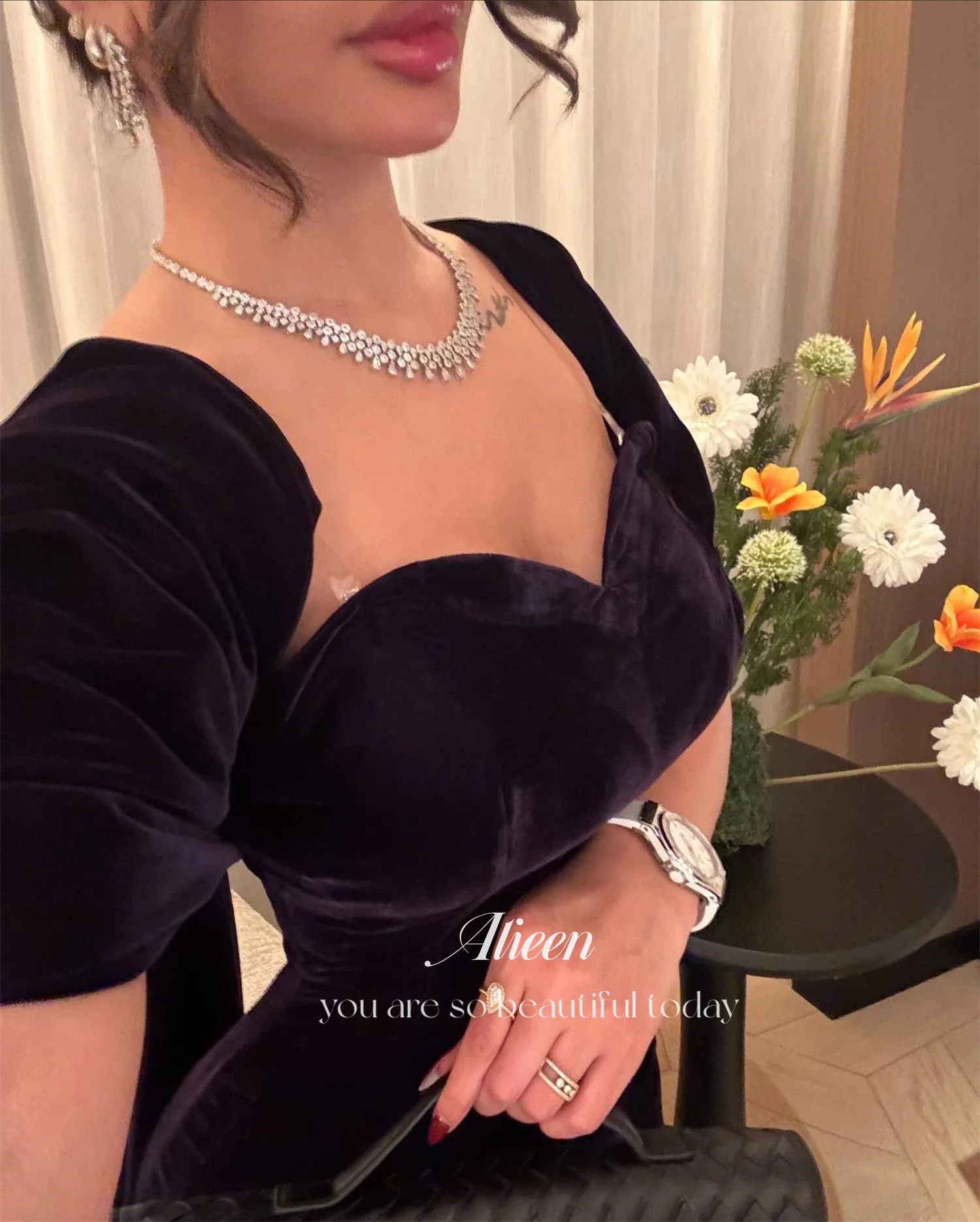 فستان سهرة نسائي من Aileen على شكل قلب فساتين سهرة نسائية فاخرة للمناسبات الخاصة مخملية مخصصة