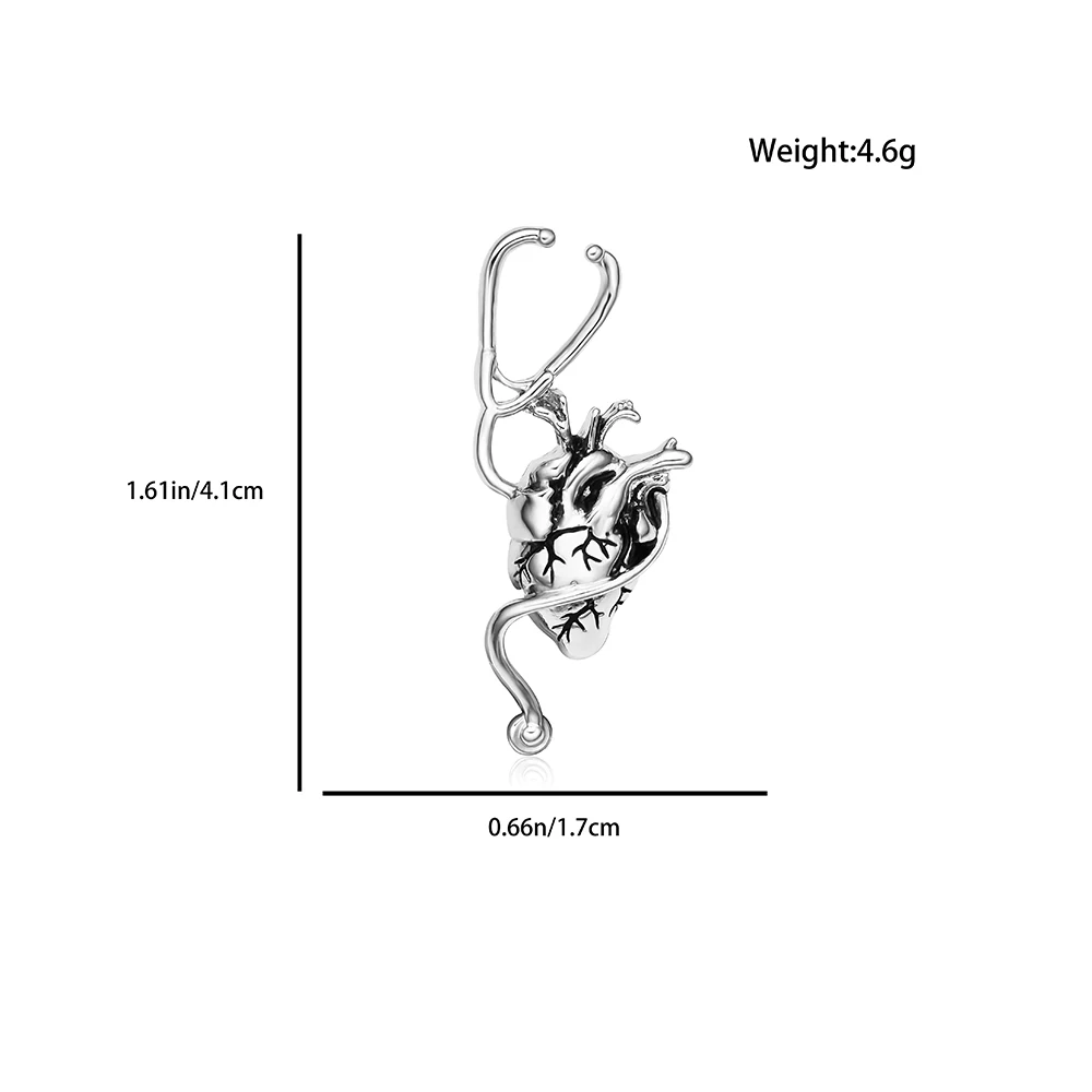 Эмалированная брошь в форме сердца, стетоскопа, брошь для врача в больнице, Ювелирное Украшение, значок для шляпы, подарок, сувенир, оптовая продажа