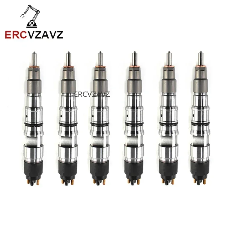 6pcs 6D102 Diesel Fuel Injector 0445120231 3976372 5263262 For Bosch Cummins Komatsu PC200-8 PC220-8 PC210-8 QSB6.7 Engine