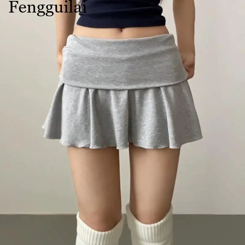 Waist-Flipping  Ruched Skirts Prevent Exposure Golf Sports Women Short Dress High Elasticity Athletic Short High Waist Skirt