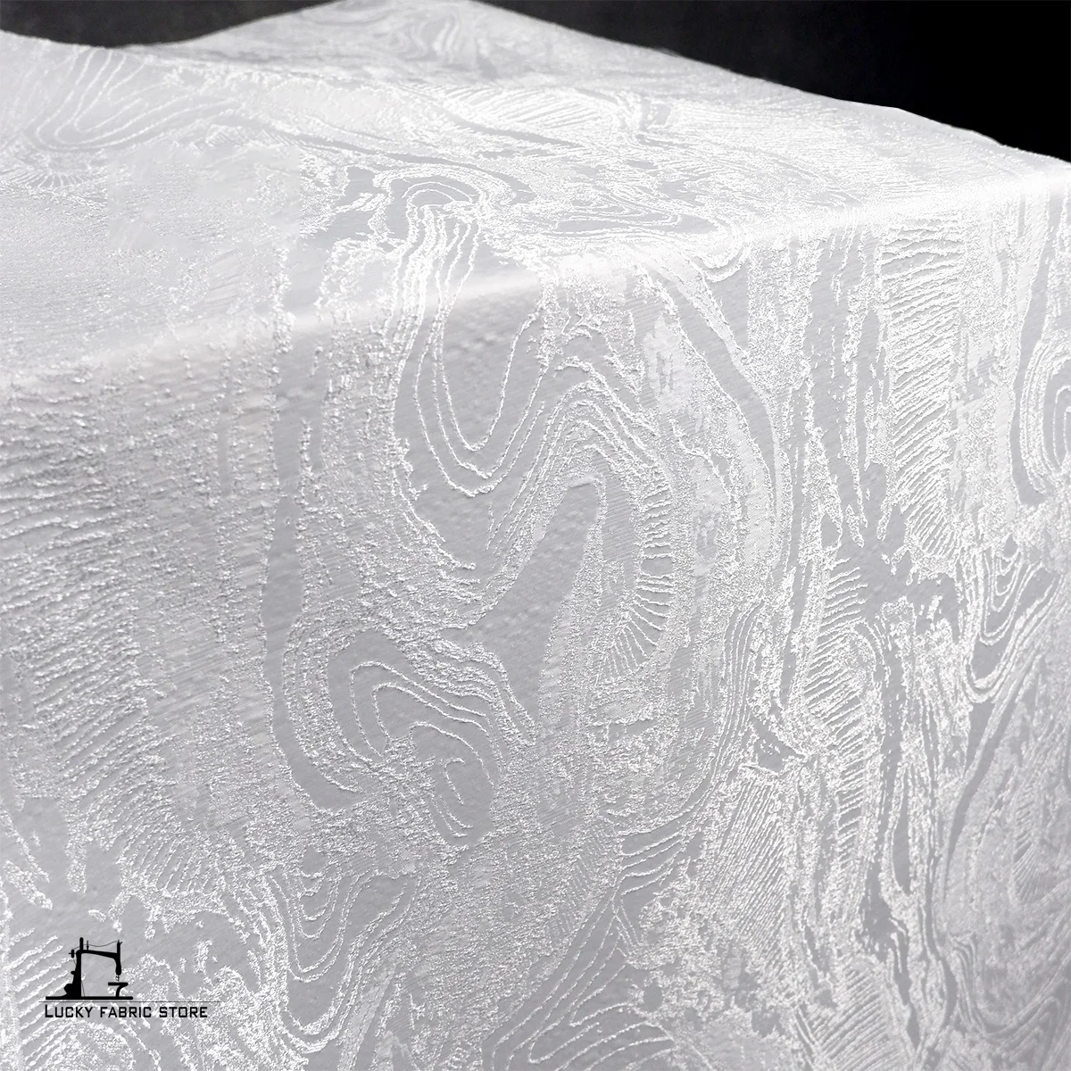 

White national style landscape painting, three-dimensional line, jacquard texture, fabric, fashion, handmade cloth, DIY designer
