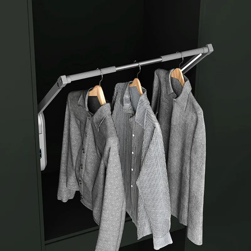 Electric lifting clothes rod cloakroom automatic lifting drying rack voice touch pull-down clothes bar hanger