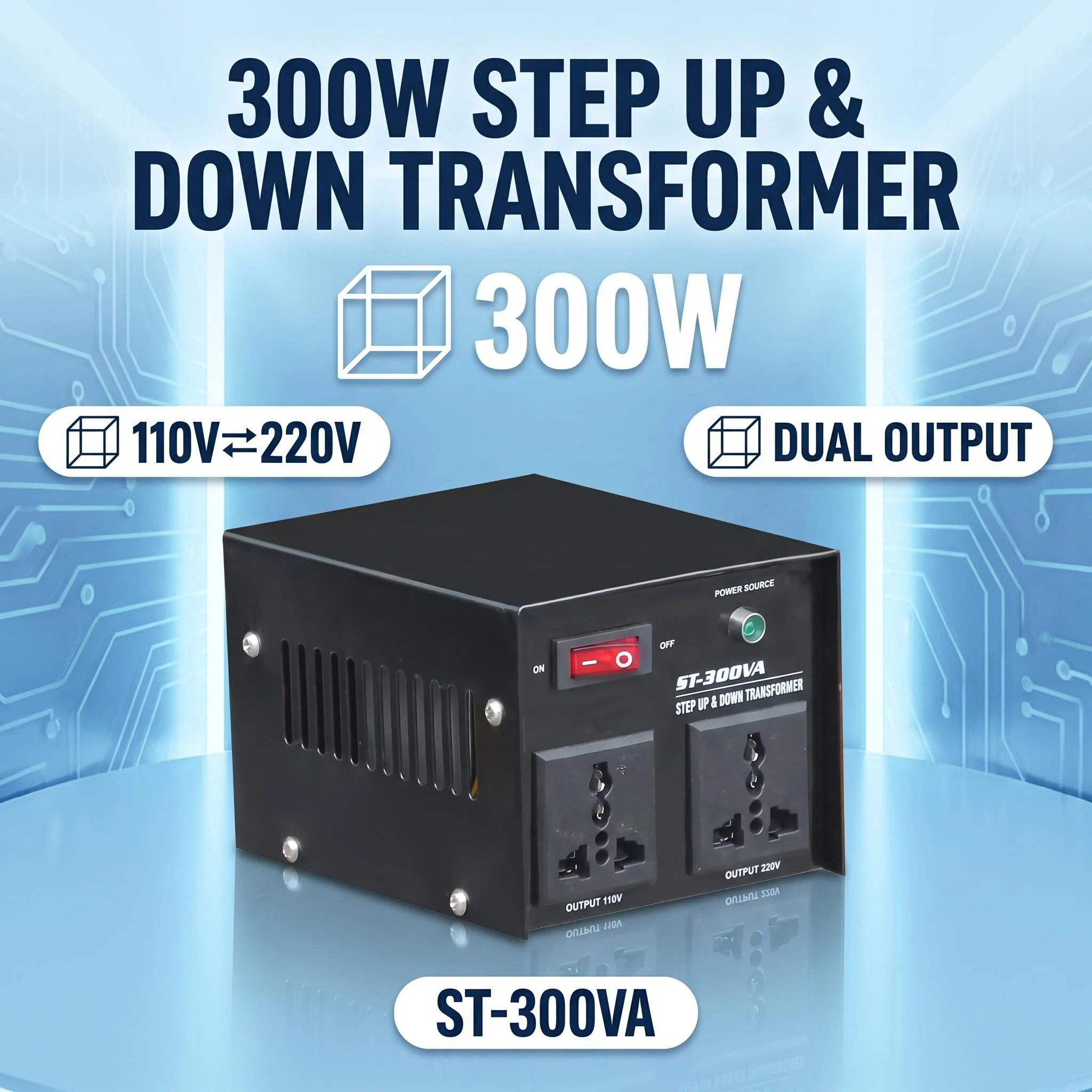 300W 220V-110V 110-220V Step Up&Down Transformer/Voltage Converter