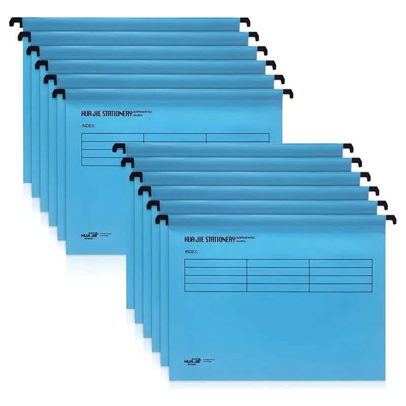 【新商品！】ご家庭、学校、職場で使えるa4サイズの吊り下げファイル12個入り。ファイルの整理・収納に最適。