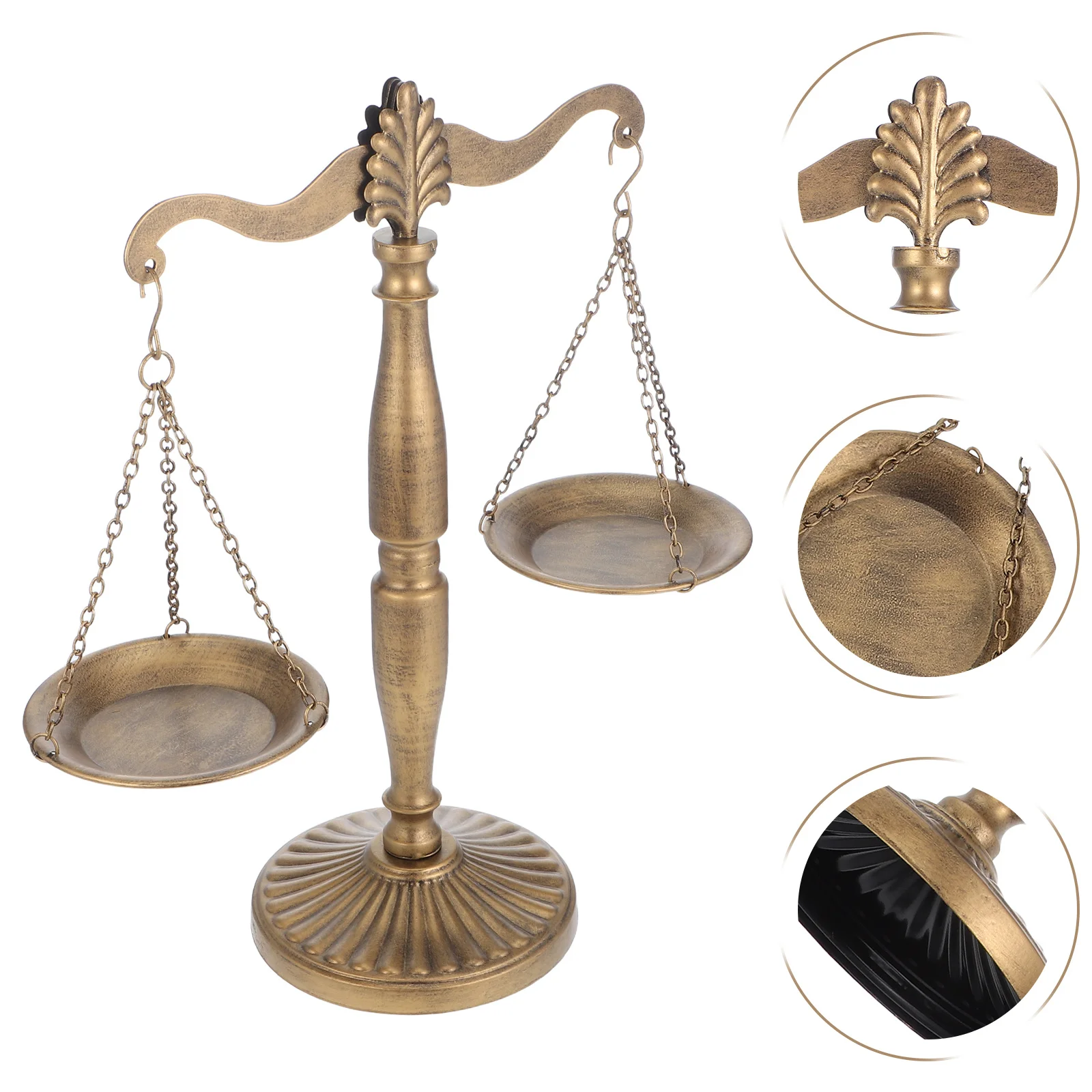 

Vintage Balance Scale Desk Ornament Iron Art Sculpture for Home Office Library Decor Retro Metal Statue Decorative Desktop
