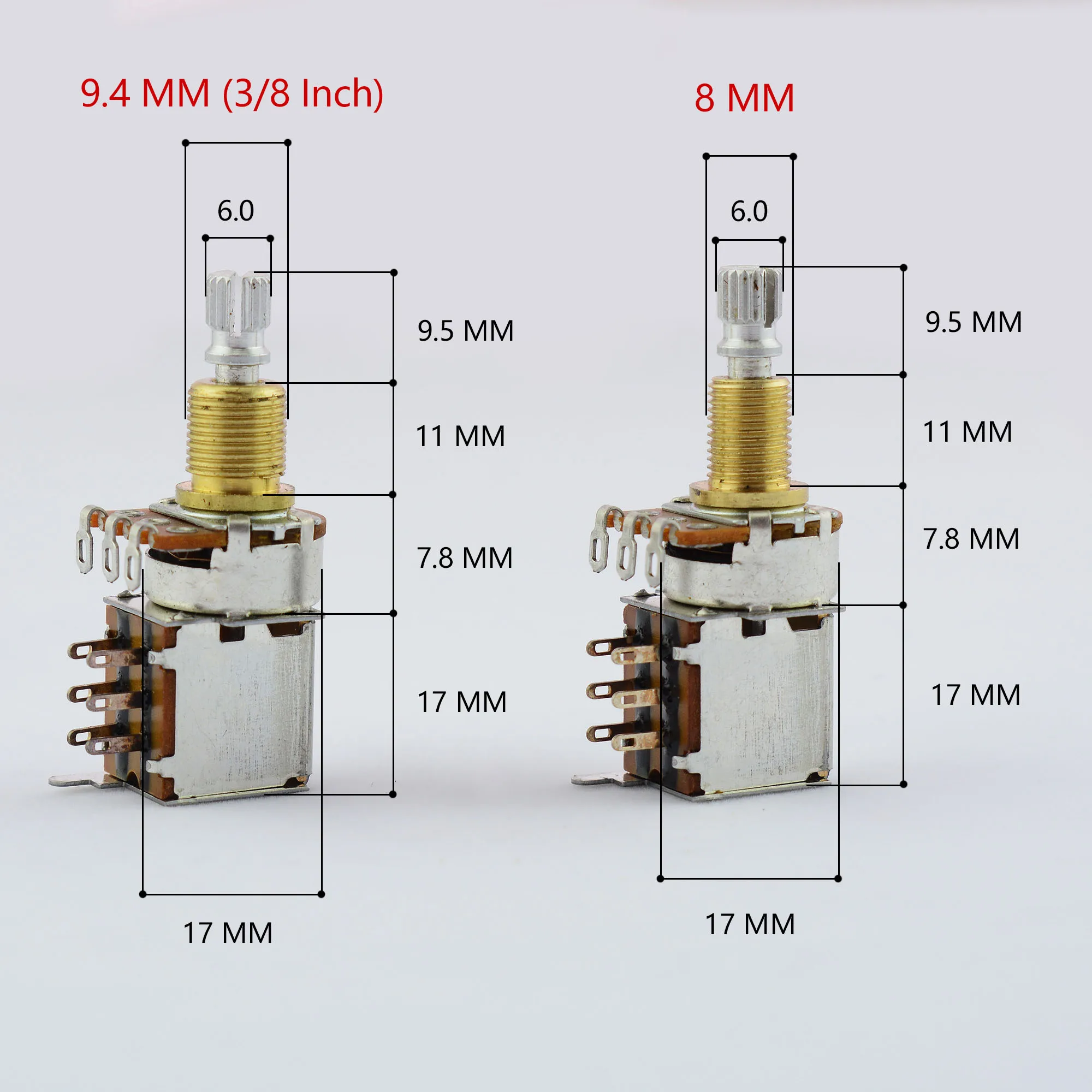 Genuine Alpha Brass Shaft Push-Push Pot Potentiometer For Electric Guitar  250K/500K