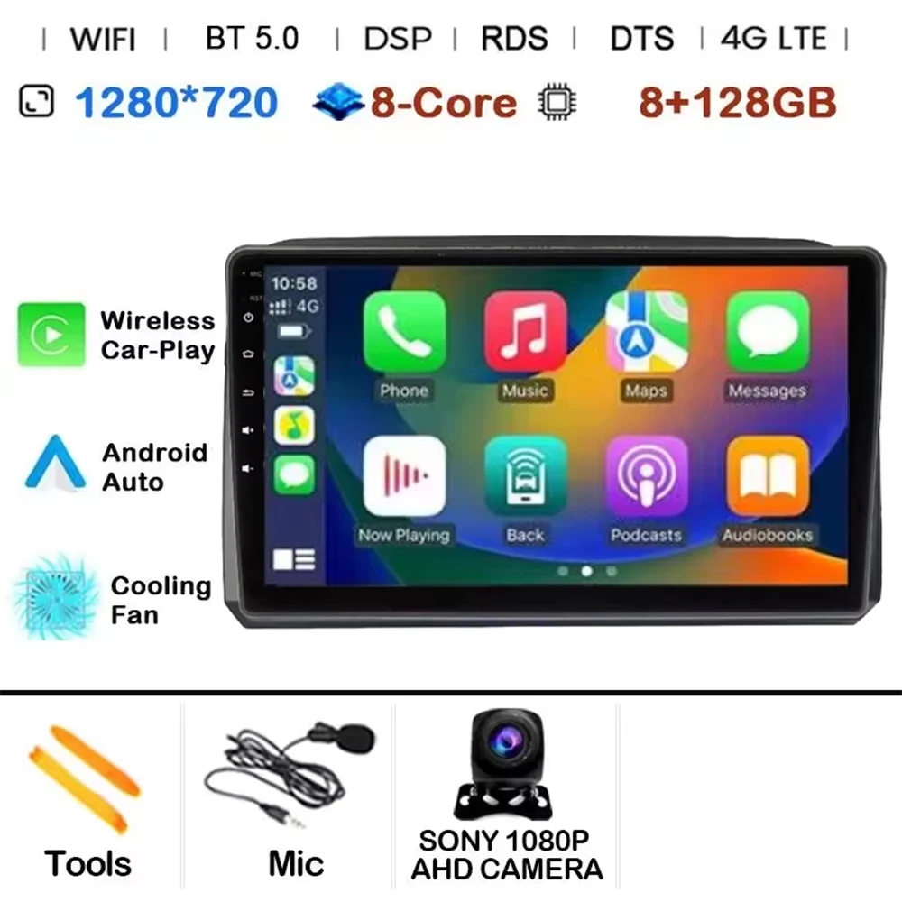 NONE Carplay Für Fiat Croma 2005-2010 Android 15 Auto Auto Radio Multimedia Video Player WIFI 4G Autoradio navigation GPS FM Kopf Einheit 8
