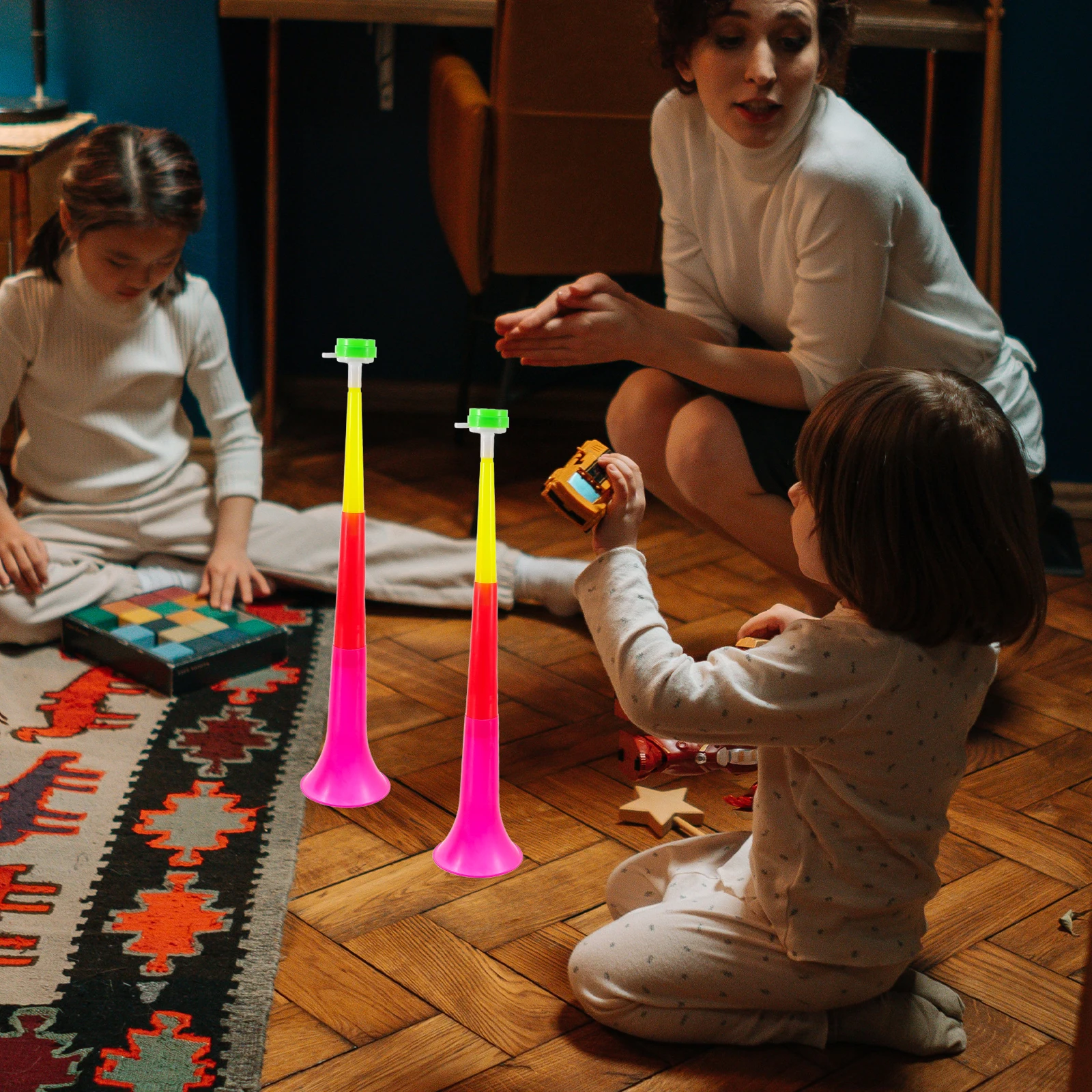 

5 Pcs Retractable Horn Kids Soccer Stadium Noise Maker Plastic Trumpet Props Air for Football Games Child