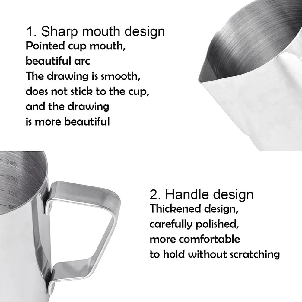 &A11I Milk Frothing Jug 350Ml Milk Jug Stainless Steel Milk Jug Frothing Pitcher Milk Jug for Coffee Machine