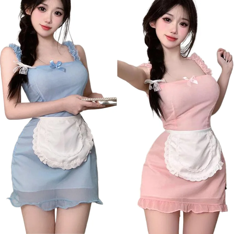 

Japanese Cosplay Milk-flavored Little Chef Suit Sexy Cute Maid Suspender Dress Uniform Masquerade Party Role-playing Costume