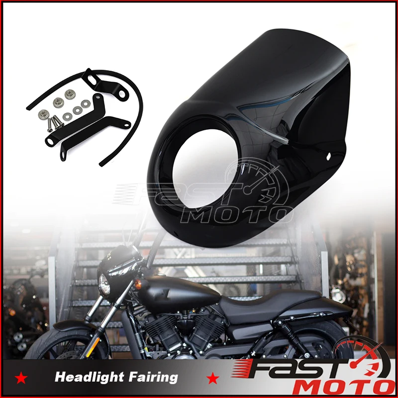 

Motorcycle Black Front Headlight Fairing Cover Mask Cowl For Harley 750 500 Street Rod XG750A XG750 XG500 XG 500/750 2015-2020