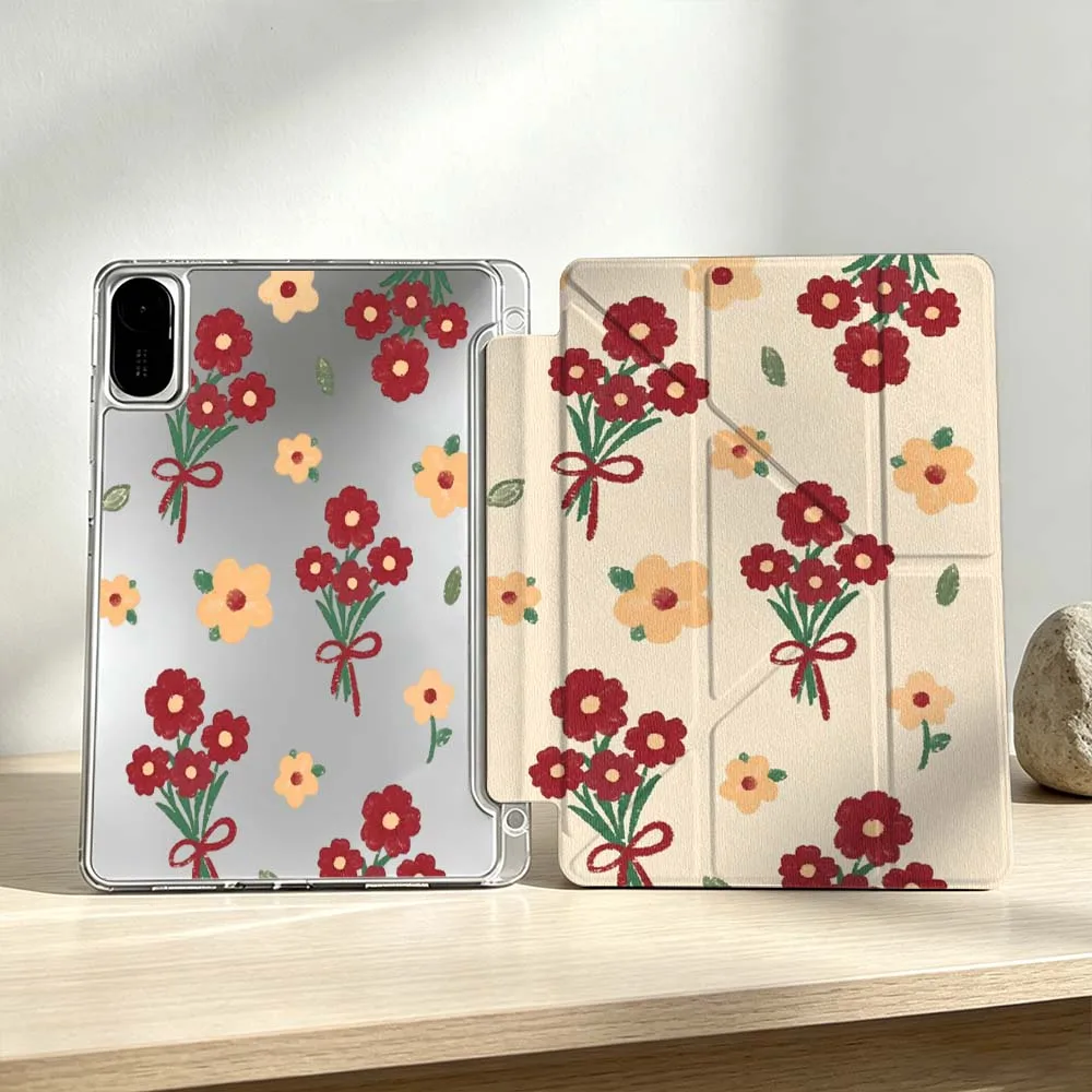 

Luxury Design Floral Pattern For Xiaomi Mi Pad 8 7 6 5 Pro Redmi Pad SE 2 Poco Pad Foldable 3Y Tablet Case Soft