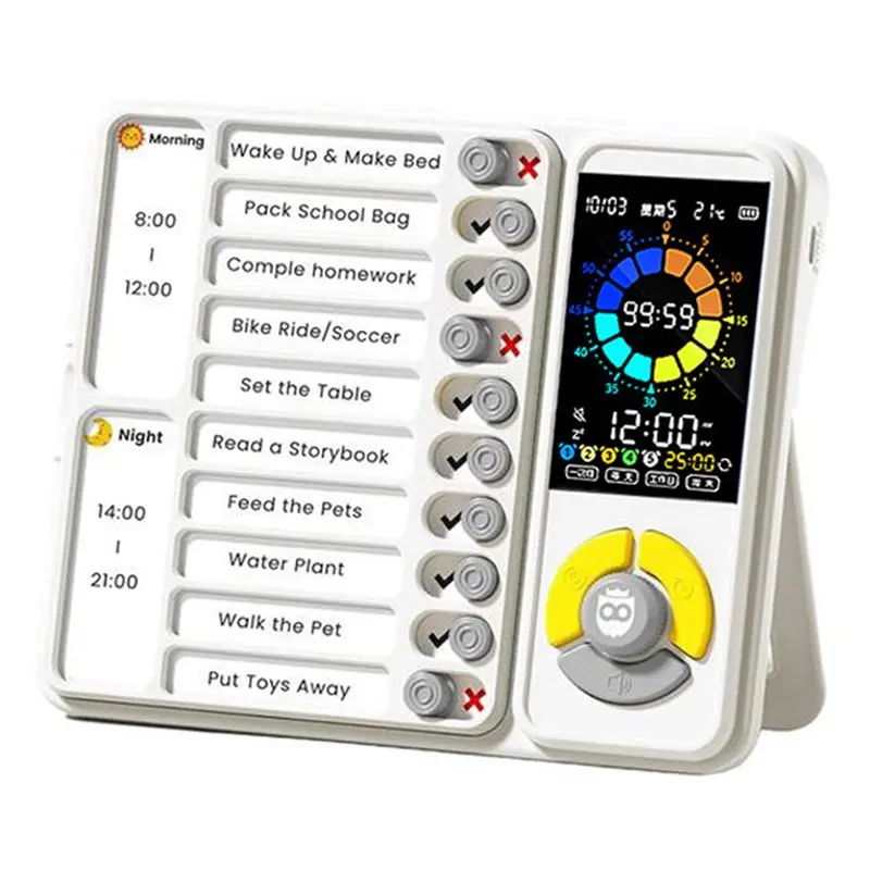 ADHD Visual Timer For Kids Adults, 5-In-1 Design, Task Timer 12/24 Hours, For Kids With Autism Visual Schedule Tool