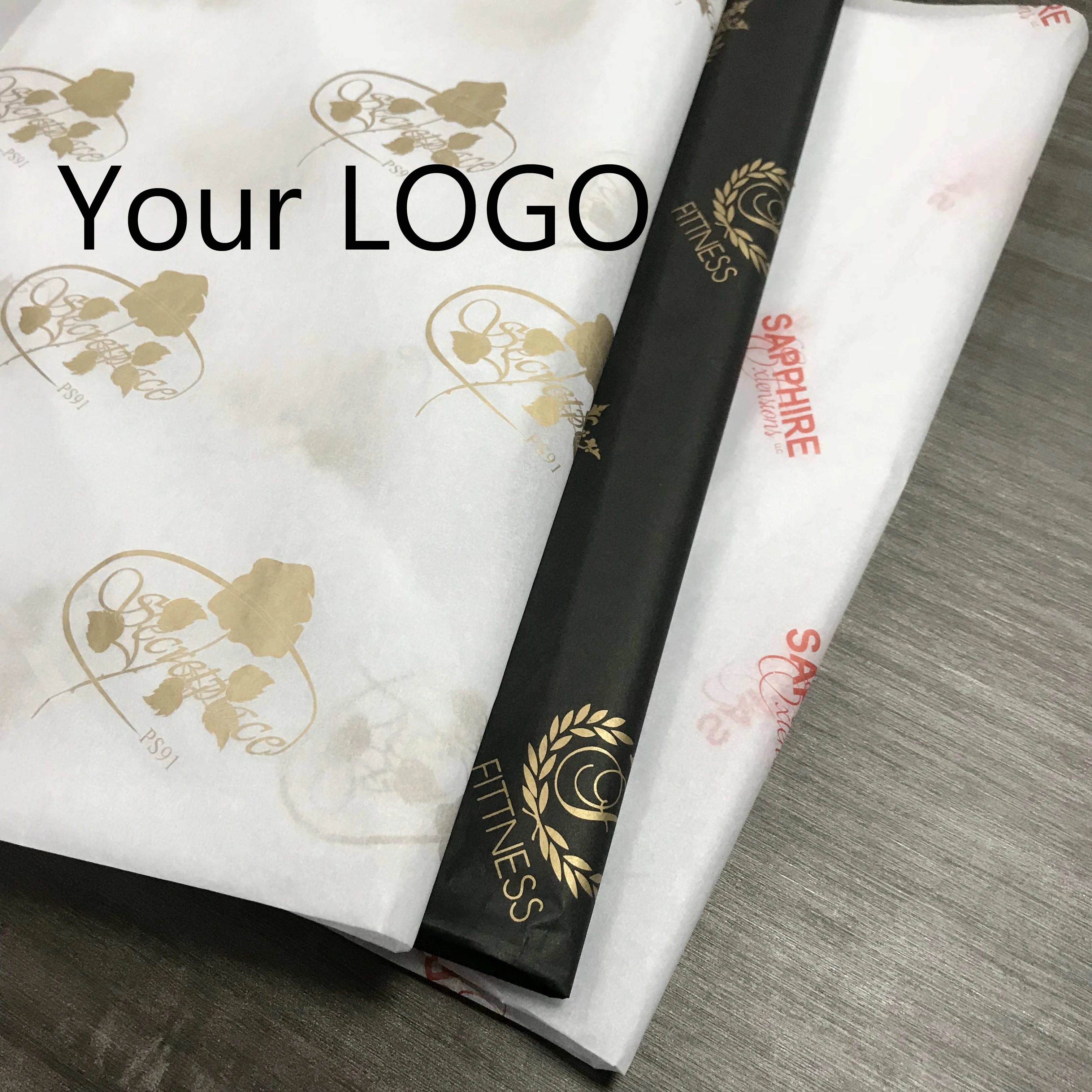 Custom logo printed greaseproof oil greaseproof wax food wrapping paper chocolate wrapping paper