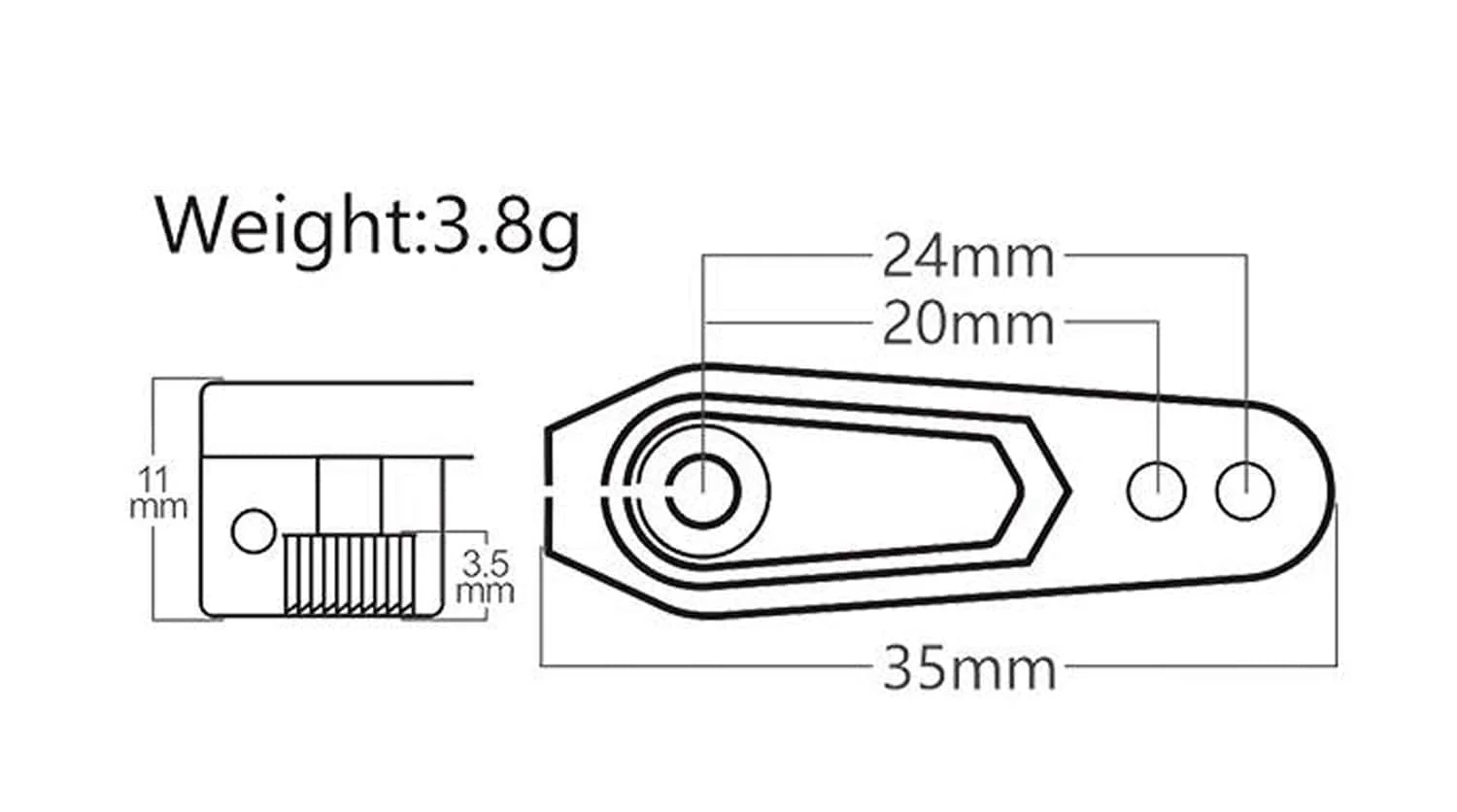 General 25T Metal Servo Motor Arm 35mm 3.8g for RC Car Boat Ship Model Fixed-wing Servo Motor Part