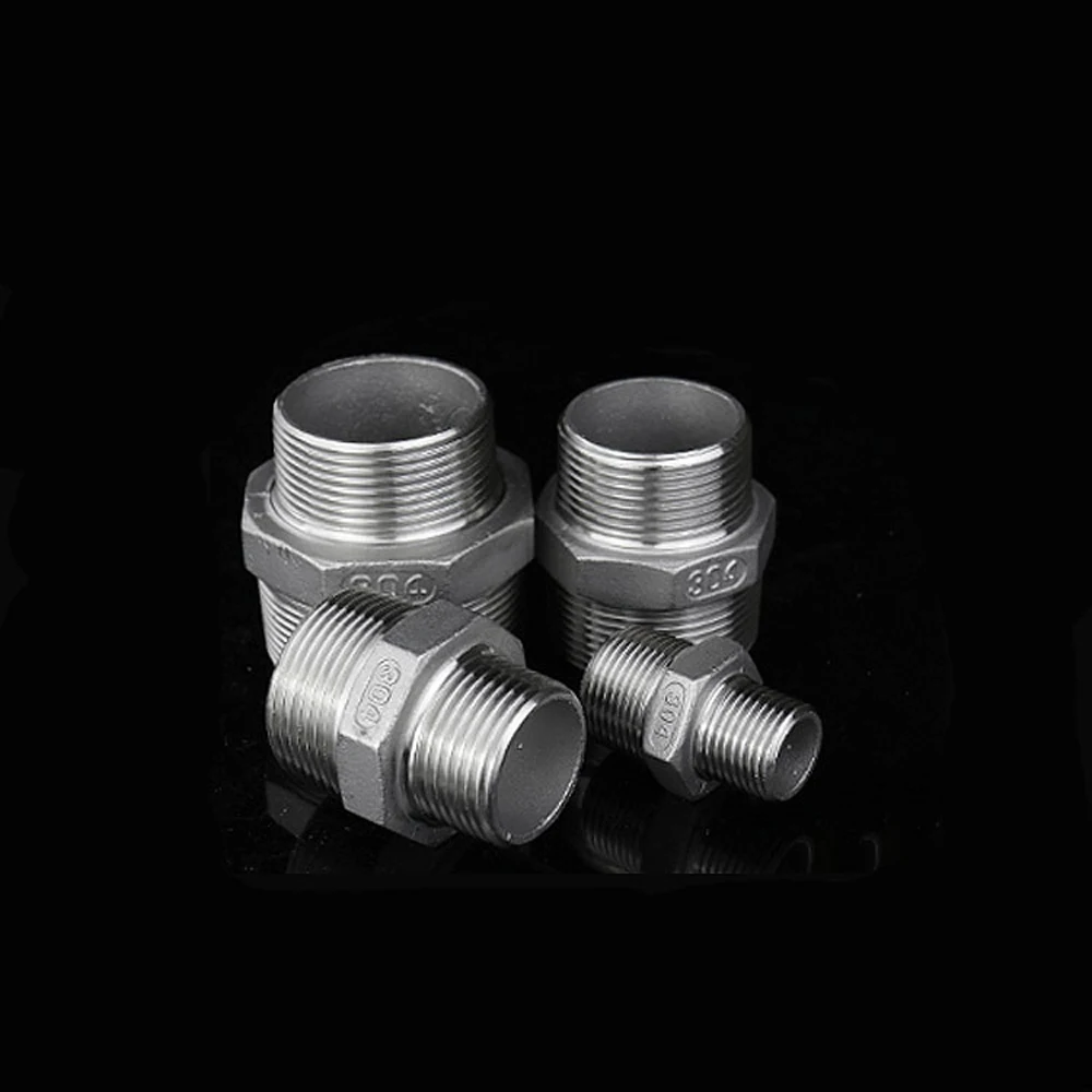 

1/8" 1/4" 3/8" 1/2" 3/4" 1" 1-1/4" 1-1/2" 2" BSPT Reducer Hex Nipple 304 Stainless Steel Pipe Fitting Water Gas Oil